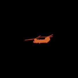 Chinook Military Helicopter Silhouette Glow in The Dark Sticker Decal for Phone Tablet Laptop Car Truck Window | 4" Sticker | Orange