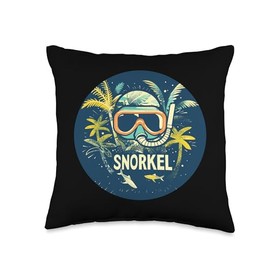 Funny Snorkel with diving Mask for Boys and Girls Throw Pillow
