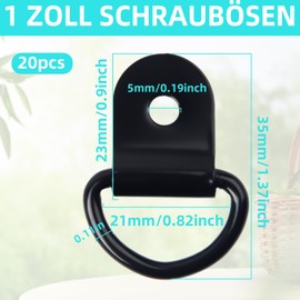 Lashing Ratchet 20 Pieces Heavy Duty D Ring Trailer Lashing Hooks Stainless Steel for Truck, Trailer, RV, Warehouse, Boat, Load Control and Surface Mount