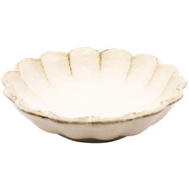 美濃 Burn kaneko 小兵 Bowl 21 cm White Effective Wheel Flower 555 – 0021 