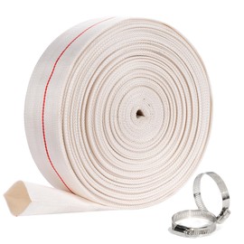 Product image Backwash Hose 2"ID x 100ft Swimming Pool Discharge Hose Heavy Duty PVC Water Hose With 2 Clamps General Purpose Lay-Flat Pump Drain Pipe for Water Transfer Applications, White