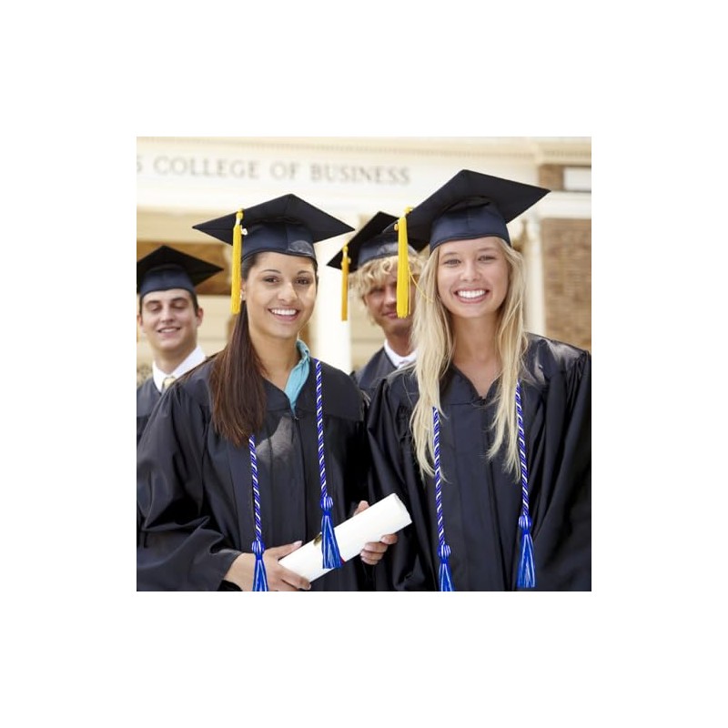 Graduation Honor Cords Royal Blue and White Graduation Cords, 67"