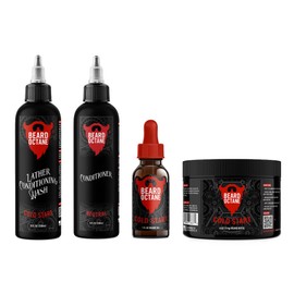 Beard Octane Total Beard Grooming Kit - Wash, Conditioner, Oil & Butter - Natural Beard Care with Jojoba (Cold Start - Peppermint, Tea Tree & Eucalyptus)