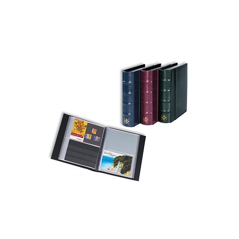 Postcard album with 50 clear pockets, red