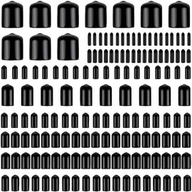 160Pcs Assorted Size Rubber End Caps Flexible Screw Thread Protector Caps Rubber End Caps Round Vinyl Bolt Screw Cover Caps In 9 Size