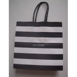 Sephora 3X Sephora Mini Small Paper Shopping Gift Bag - Store Black Stripes