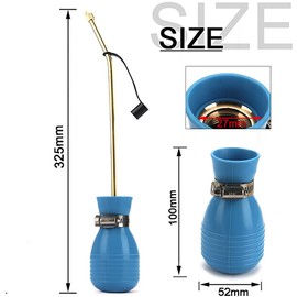 Plumero de polvo, aplicador de foco de tierra de diatomeas grande con tubo de cobre largo para jardín, plumero multiusos en interiores y exteriores (azul)