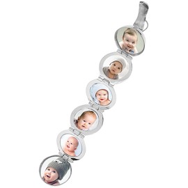 Sterling Silver Photo Ball Locket Necklace For Six Pictures 3/4 inch 30 inch BX_24