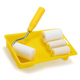 RZJZGZ Mini Foam Paint Roller Painting Decorating Touch Up Trim Kit 2 inch Small Paint Roller Tray Set with High-Density Foam Roller Covers, Mini Wool Brush,2" Paint Frame, Pack of 6