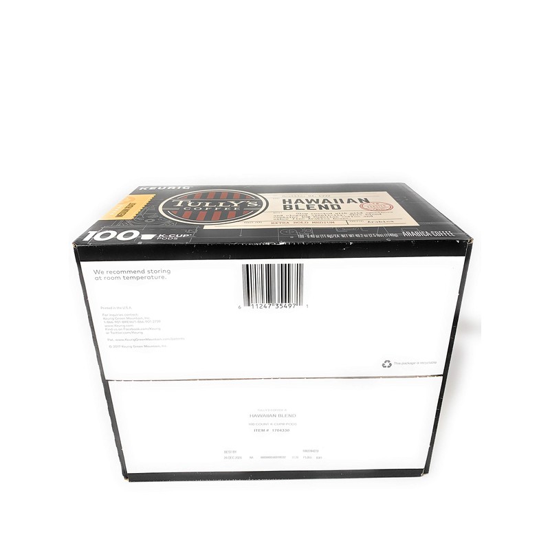 Tully's Coffee Hawaiian Blend K-Cup for Keurig Brewers (Pack of