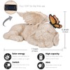 WONDER GARDEN Sleeping Dog Angel Statue with Solar Light -