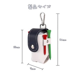 MHSKNHW Lightweight Golf Ball Case PU Leather Marine Blue Golf Accessories Storage Pouch with Easy Removal Carabiner