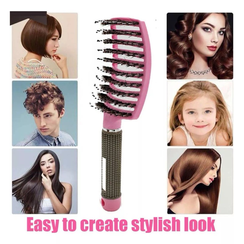 Morsafe Cepillo Cerdas De Jabalí Curvo Ventilado Para Secar Y