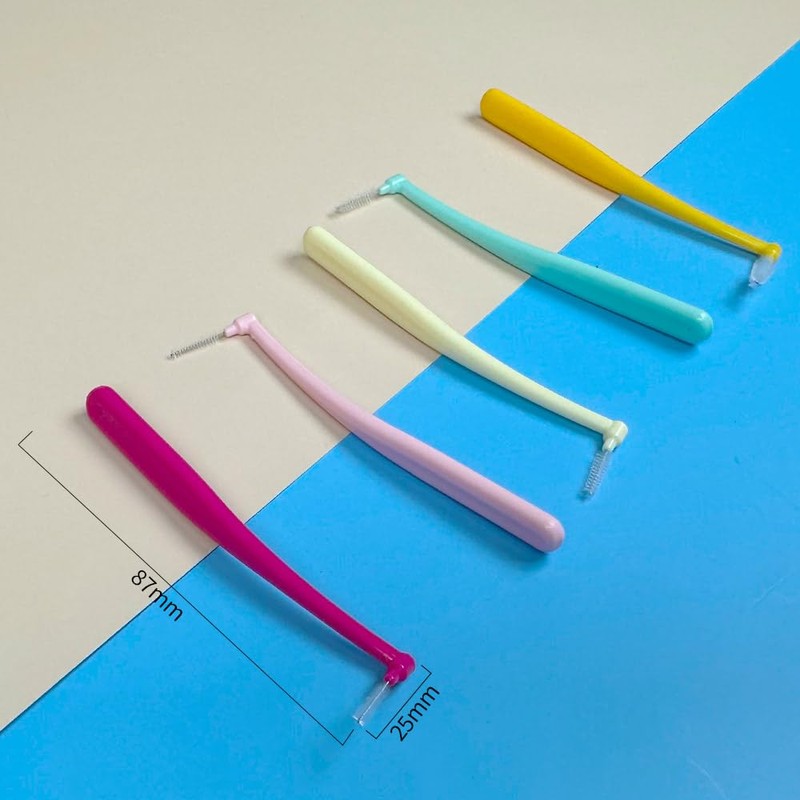 MSDENTAL Interdental L-Shaped Interdental Brush, SSS, Pack of 50