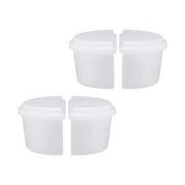 Doshisha Manual Shaved Ice Machine, White, Approx. φ96×53×54mm, Ice Making Cup, Half, with Lid, 2 Sets (4 Pieces) HS-19HF