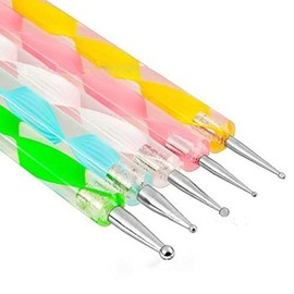 Goliton Nail Art Design Dotting Painting Drawing Polish Brush Pen Dotting Tools Set for Nail Art, Embossing Stylus for Painting (5PCS)