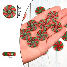 NAUZE 40 Pieces Christmas Candies Décor Christmas Swirl Candy Ornament Lollipop Ornament Red Green Xmas Tree Candy Hanging Ornament (40)