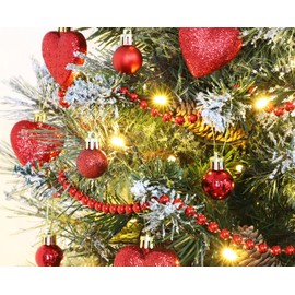 Christmas Concepts® Pack of 25-25mm (1") Mini Christmas Tree Baubles - Shiny, Matte & Glitter Decorated Baubles (Red)