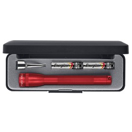 MagLite M3A032Maglite Mini Incandescent 2-Cell AAA Flashlight in Presentation Box, Red
