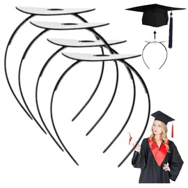 Graduation Cap Headband, Grad Cap Headband, Firm Anti-Fall Hairband for Graduation Cap, Hat Accessories for Graduates Black