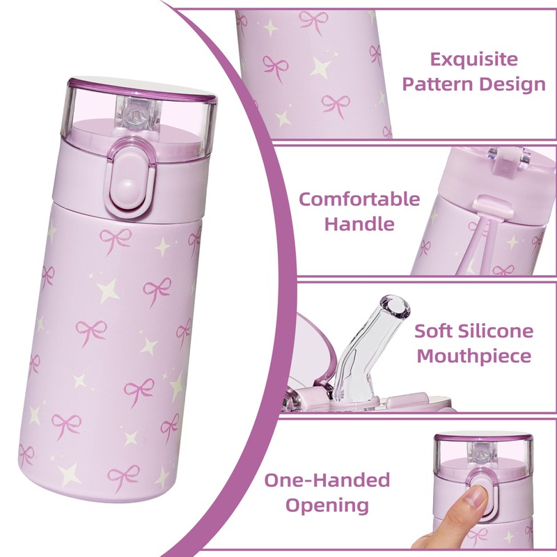 Turmaster 5oz Small Water Bottle with Straw, Gym Water Bottle