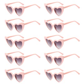 10 Pairs Pink Heart Sunglasses,Heart Glasses Heart Sunglasses Party Sunglasses Heart Sunglasses Womens,Pink Sunglasses Pink Glasses Pink Sunglasses Womens,Pink Heart Glasses for Protection Eyewear