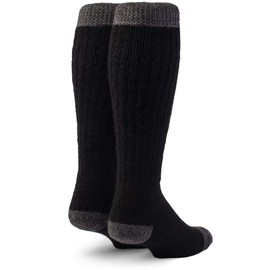 WARRIOR ALPACA SOCKS - Unisex Terry Lined Colorblock Long John Alpaca Wool Socks (X-Large, Terry Lined Black/Gray