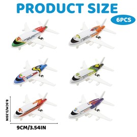 MXHBSTP 6PCS Airplane Toys, Aeroplane Toys for Kids, Toy Plane Set for Indoor Outdoor Play, Durable Mini Airplane for Boys and Girls, Ideal for Birthday Parties and Coordination Development