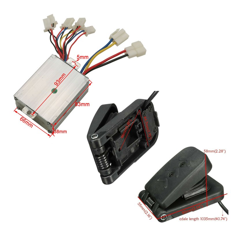 DC24V 500W Brushed Speed Controller with Throttle Pedal Kit for