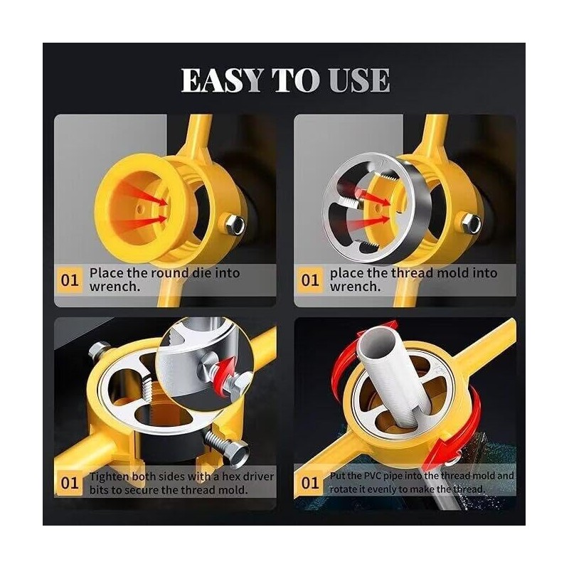 NestNook 6 Pcs NPT Die Thread Maker Tool Kit for