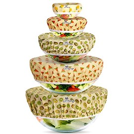 Eco-friendly Reusable Cotton Cloth Bowl Covers made with Beeswax Available in 5 sizes and in 5 different themes A Sustainable Alternative to plastic cling wrap and foil. (fruity fruit)