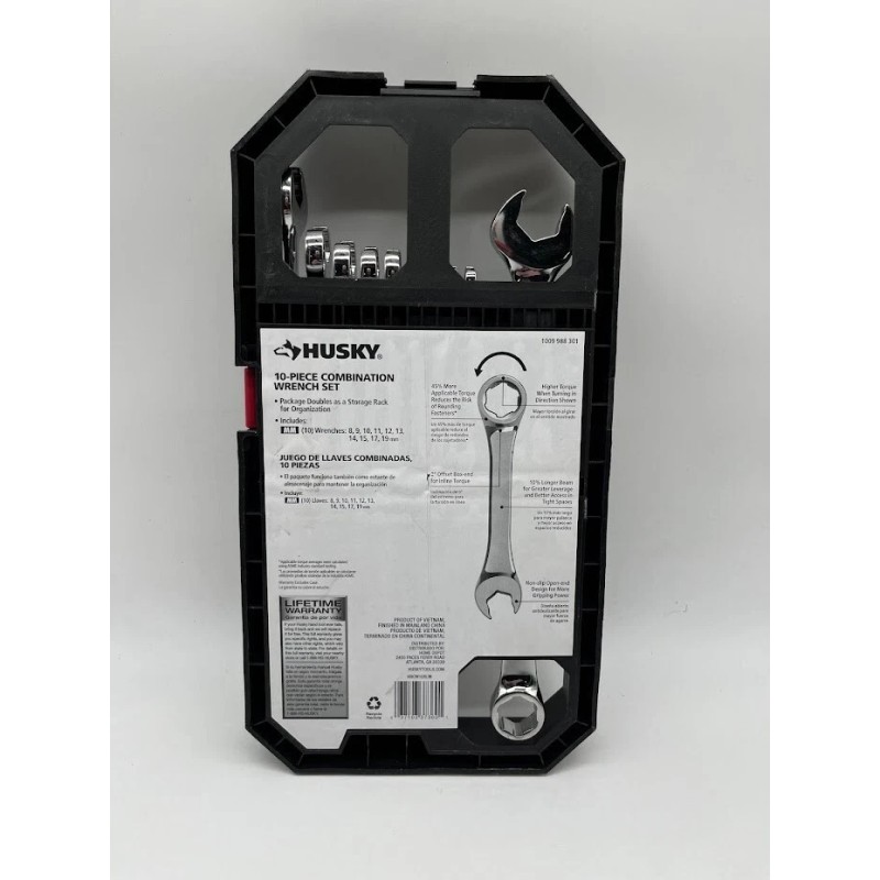 Husky BITE Metric Combination Wrench Set (10-Piece)