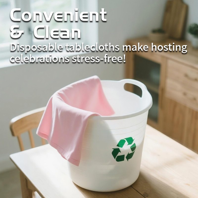 Glomii Plastic Table Cloth Disposable 8 Pack, 137 x 274cm