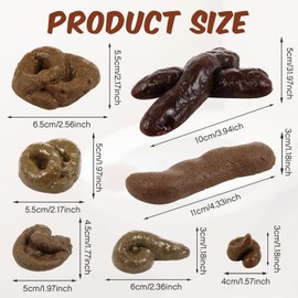 Chivao 7 Pieces Fake Poo Realistic Fake Turd Prank Lifelike Poo Toy and Practical Joke Toys for April Fools' Day Prank Party Supplies (Novel)