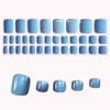 Semi Cured Gel Toenail Strips Gradient Blue 22 Pcs Gel