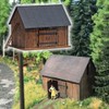 Busch 1500 Wooden Barn with Wood Parts HO Structure Scale