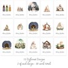 30 Religious Christmas Cards with 15 Different Watercolour Designs and