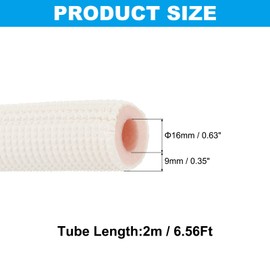 PATIKIL Pipe Insulation Foam Tube, 5/8" Heat Preservation Insulated Foam Tubing for Mini Split Copper Line Set Water Pipes, 6.56Ft(2m), White/Pink