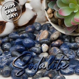 Blue Sodalite Tumbled Crystal Gemstone Pebble Pocket Stone Fairy Garden Decor