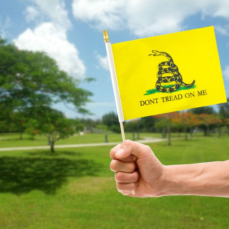 QQSD Dont Tread on Me Gadsden Small Flag Stick Mini
