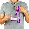 Seizures Medical Card With Writable Panel and Patterned Lanyard