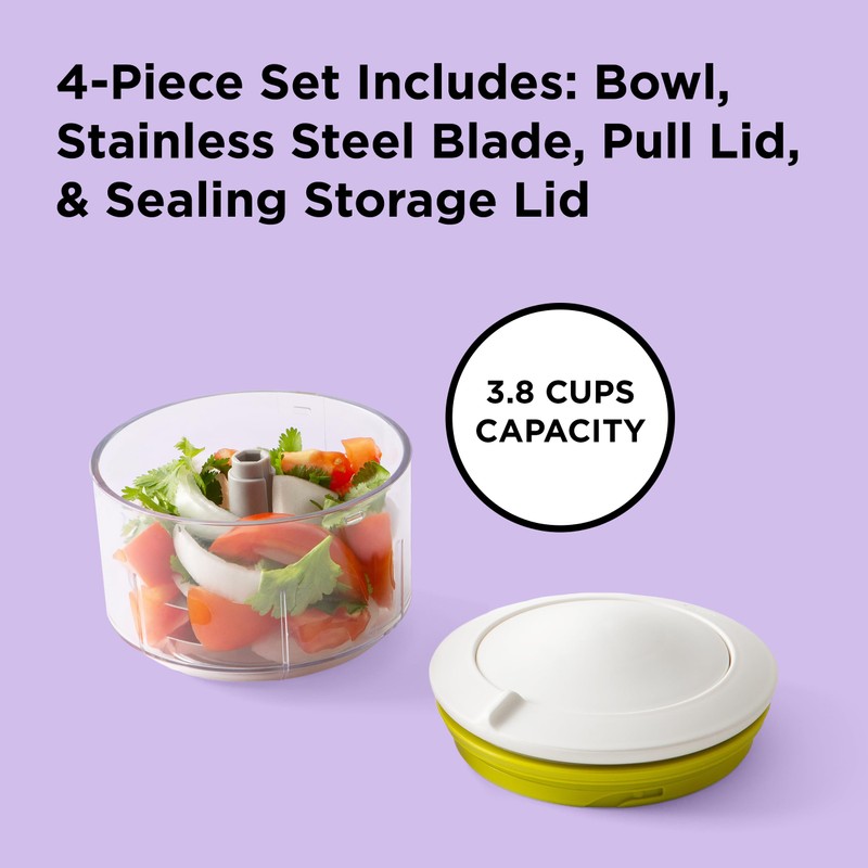 Chef’n VeggiChop Manual Hand-Powered Food Chopper and Processor, Chops Vegetables,