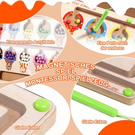 Montessori Toy from 2 3 4 Magnetic Game Labyrinth Gift Girls Toy Boys Children Wooden Toy Numbers and Colours Educational Games Motor Skills Toy Numbers and Colours Educational Games