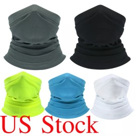 Unbranded Neck Gaiter Bandana Face Mask Sun UV Cooling Gator Mask Face Cover for Men Woman - Green