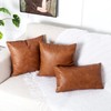 PANOD Pack of 2 Premium Faux Leather Throw Pillow Covers,