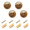 Msyxl 4 Pack Antler Deer Cabinet Knobs Round 1-1/4 Inch
