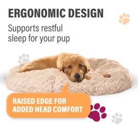 Active Pets Medium Dog Bed, Calming Orthopedic Pet Bedding for Anxiety Relief, Joint Support & Comfort, Washable Dog Furniture, Med 45lbs, Beige