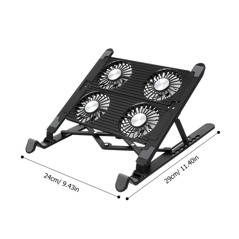 KONTONTY Laptop Cooling Stand Fan Desk Adjust Height Angle Slip