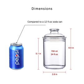 Tarro de almacenamiento acrílico de 24 onzas, tapa hermética con anillo de sellado de silicona, recipiente ideal para azúcar, té, especias, hierbas, conchas, sal de baño, tarros de boticario