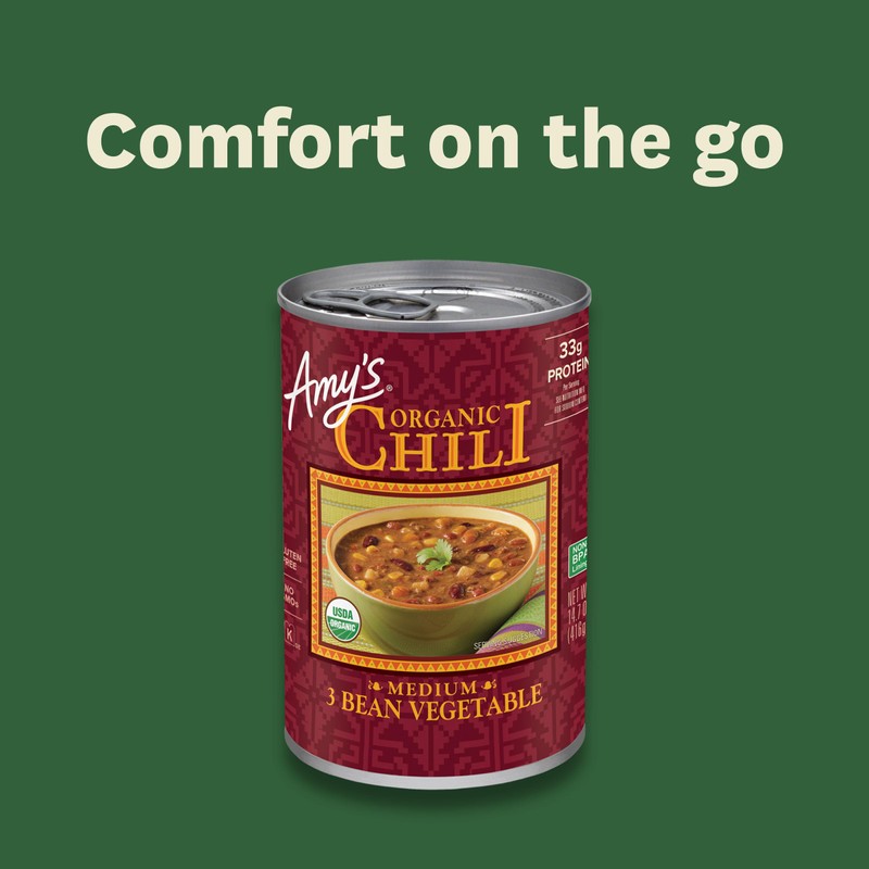 Amy's Kitchen Organic 3 Bean Vegetable Chili 6 Pack